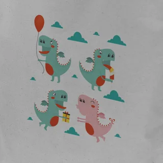 تت بگ طرح کودک t-rex party
