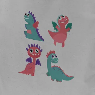 تت بگ طرح کودک cute dino's